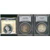 Image 1 : 1964 $1 MS63, 1965 Type 2 MS64 & 1967 ICCS SP66 Heavy Cameo. Lot of 3 coins with first two being PCG