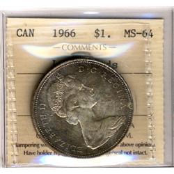 1966 $1 ICCS MS64 Cameo.