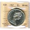 Image 1 : 1967 $1 ICCS MS64 Cameo.