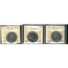 Image 1 : 1968 $1 DHL#1 & DHL#2 ICCS MS65.  Lot of 3 coins, two type #2's.