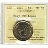 Image 1 : 2010 Navy 100 Years $1 ICCS MS65