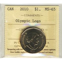 2010 Olympic Logo $1 ICCS MS65