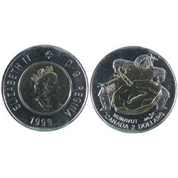 1999 $2 Nunavut MULE ICCS MS65 NBU, popular variety.