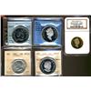 Image 1 : 2002 $1 Gold Plated Loon NGC PF68 Ultra Cameo, 2003 $1 Cobalt CCCS PF67, 2004 $1 Ship Privy Mark CCC