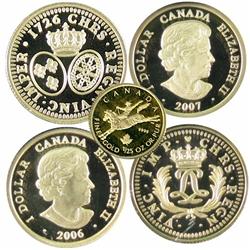 Gold, 2006 & 2007 $1 Louis D'or.  Along with  2006 1/25 Cowboy.  3 coins.