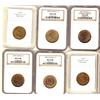 Image 1 : 1859 1¢ N9, 1900H, 1908(2) & 1909(2).  Lot of 6 cents all MS62RB, 4 graded by NGC.  Should be viewed