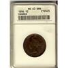 Image 1 : 1896 1¢ ANACS MS63BN.  Nice with hint of red and lustre still visible.