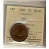 Image 1 : 1908 1¢ ICCS MS65RD.  70% red with lustre.