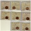 Image 1 : 1939, 1947, 1950 & 1952 1¢ ICCS MS65RD.  Lot of 8 coins, two of each date.