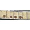 Image 1 : 1939, 1950, 1952, 1953 NSF, 1953 NSF Hanging 3, 1955  & 1967 1¢ ICCS MS65RD.  Lot of 7 coins.