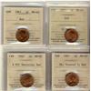 Image 1 : 1943 1¢, 1947, 1947 ML Ptd & 1949 A Off ICCS MS65.  Lot of 4 coins.