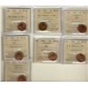 Image 1 : 1944, 1947 ML Blt 7, ML Ptd 7, 1948 A To, 1950, 1952 & 1953 NSF 1¢ ICCS MS64RD.  Lot of 7 Coins.