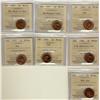 Image 1 : 1944, 1947 ML Blt 7, ML Ptd 7, 1948 A To, 1950, 1952 & 1953 NSF 1¢ ICCS MS64RD.  Lot of 7 Coins.