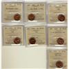 Image 1 : 1944, 1947 ML Blt 7, ML Ptd 7, 1948 A To, 1950, 1952 & 1953 NSF 1¢ ICCS MS64RD.  Lot of 7 Coins.