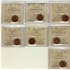 Image 1 : 1944, 1947 ML Blt 7, ML Ptd 7, 1948 A To, 1950, 1952 & 1953 NSF 1¢ ICCS MS64RD.  Lot of 7 Coins.