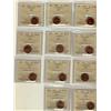 Image 1 : 1950(3) & 1952(8) 1¢ ICCS MS64RD.  Lot of 11 coins.