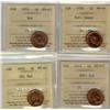 Image 1 : 1950, 1952, 1953 NSF & 1955 1¢ ICCS MS65RD. Lot of 4 coins with 1950 designated Cameo.