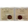 Image 1 : 1954 & 1959 1¢ ICCS PL66RD.  Lot of 2 coins, 1959 designated Cameo.