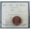 Image 1 : 1961 1¢ ICCS MS66RD.  Superb gem full red example.