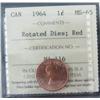 Image 1 : 1964 1¢ ICCS MS65RD.  Designated with Rotated die, approx 25%.  Should be viewed.