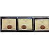 Image 1 : 1966, 1967 & 1968 1¢ ICCS MS66RD.  Lot of 3 coins.