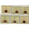 Image 1 : 1971 1¢, 1973, 1982, 1991 MS66 & 1997, 2005 MS67.  Lot of 5 ICCS graded coins