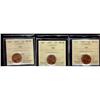 Image 1 : 1972 & 1973 & 1974 1¢ ICCS MS66RD.  Lot of 3 coins.