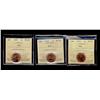 Image 1 : 1978, 1979 & 1980 1¢ ICCS MS66RD.  Lot of 3 coins.