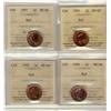 Image 1 : 1995 1¢, 1997 & 1999(2) MS66.  Lot of 4 ICCS graded coins.