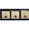 Image 1 : 1997, 1998 & 1999 1¢ ICCS MS67RD.  Lot of 3 coins.