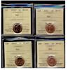 Image 1 : 2002, 2002P, 2004 & 2004P 1¢ ICCS MS67RD.  Lot of 4 coins.