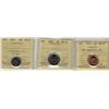 Image 1 : 2010 1¢, 5¢ & 10¢ ICCS MS67.   Lot of 3 coins.