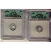 Image 1 : 1870 5¢ Narrow EF45 & Wide AU50.  Lot of 2 coins both ICG graded.