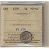Image 1 : 1899 5¢ ICCS MS64.