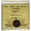 Image 1 : 1900 5¢ Round 0 ICCS AU58.