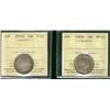 Image 1 : 1874H F15 & 1902H EF45 25¢.   Lot of 2 ICCS coins.