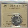 Image 1 : 1881H 25¢ ICCS AU50.