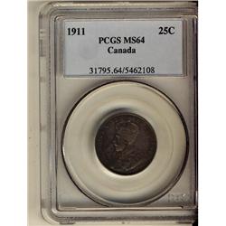 1911 25¢ PCGS MS64.  Great eye appeal.