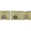 Image 1 : 1913 25¢, 1917 & 1918 ICCS EF40.  Lot of 3 coins.