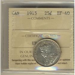 1915 25¢ ICCS EF40.  A tough date.