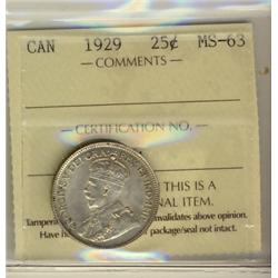 1929 25¢ ICCS MS63.