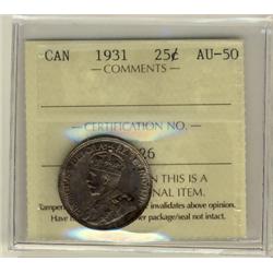 1931 25¢ ICCS AU50.