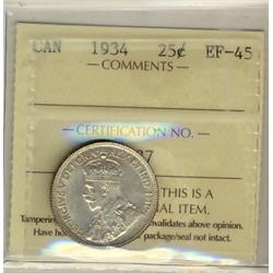1934 25¢ ICCS EF45.