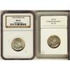 Image 1 : 1936 25¢ NGC MS63 & 1919 uncertified AU55 example with lustre.