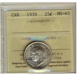 1939 25¢ ICCS MS65.
