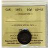 Image 1 : 1871 10¢ ICCS AU55.