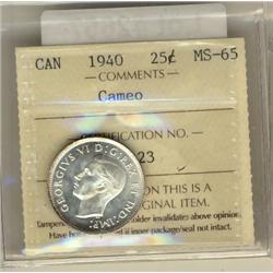 1940 25¢ ICCS MS65.