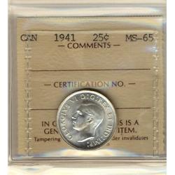 1941 25¢ ICCS MS65.  Untoned example.