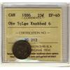 Image 1 : 1886 10¢ Obv 5, Lg Knb 6 ICCS EF40.