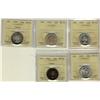 Image 1 : 1957 25¢, 1958, 1959, 1963 & 1967 ICCS MS65.  Lot of 5 coins with 1595 and 1963 designated Cameo.